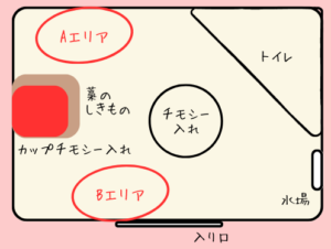 我が家のウサギのケージ配置